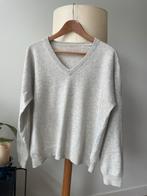 Cashmere Trui Lichtgrijs Gemêleerd V-hals Maat L, Ophalen of Verzenden, Zo goed als nieuw, Maat 42/44 (L), Grijs