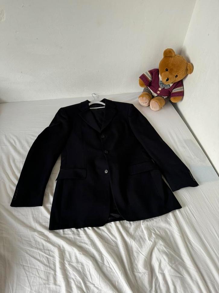 Prachtig tweedelig Hugo Boss pak, Kleding | Heren, Kostuums en Colberts, Zo goed als nieuw, Maat 52/54 (L), Zwart, Ophalen of Verzenden