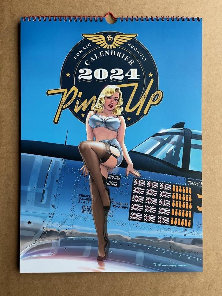 Pin-up kalender 2024 - Romain HUGAULT, Boeken, Stripboeken, Zo goed als nieuw, Eén stripboek, Verzenden