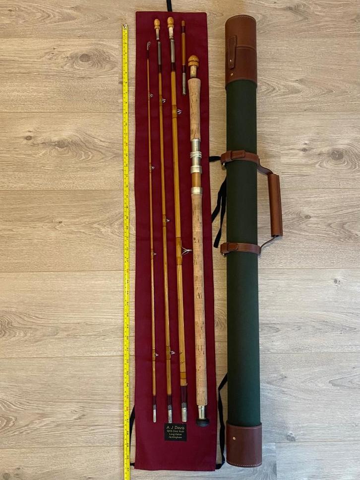 AJDavis Crossbar 4-delige splitcane Hengel 342 cm, Watersport en Boten, Hengelsport | Algemeen, Zo goed als nieuw, Werphengel