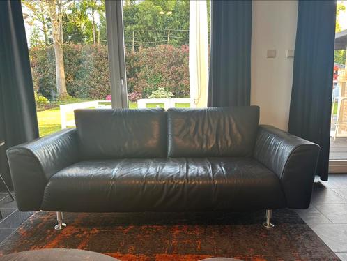 Zwarte leren bank Rolf Benz gratis af te halen, Huis en Inrichting, Banken | Bankstellen, Gebruikt, 200 tot 250 cm, 75 tot 100 cm
