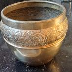 Koperen Bloempot met Reliëf, Antiek en Kunst, Antiek | Koper en Brons, Ophalen of Verzenden, Koper