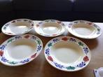 Boerenbont, 5 diepe borden, Huis en Inrichting, Ophalen, Gebruikt, Bord(en), Aardewerk