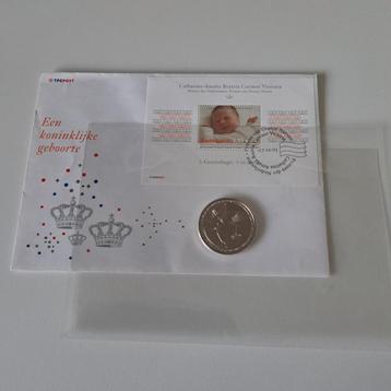 Catharina-Amalia Geboorte Postzegel & Penning Set beschikbaar voor biedingen