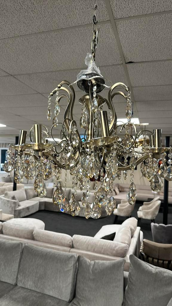 Luxe brons goud Kroonluchter hanglamp 80 cm breed, Huis en Inrichting, Lampen | Kroonluchters, Nieuw, Ophalen