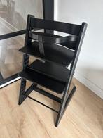 Originele zwarte Stoke Tripp Trapp kinderstoel met babyset, Ophalen, Gebruikt, Meegroeistoel