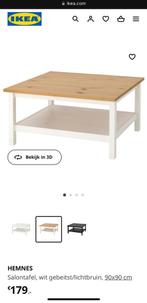 IKEA Hemnes - Salontafel, wit gebeitst/lichtbruin, 90x90 cm, Huis en Inrichting, Tafels | Salontafels, 50 tot 100 cm, Nieuw, Ophalen