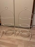 Twee etagères voor grote borden, per set te koop, Ophalen, Zo goed als nieuw