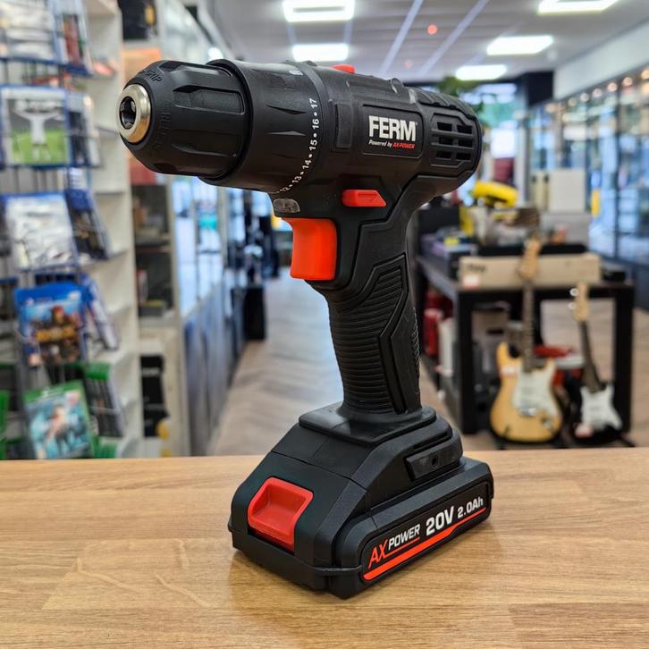 Ferm CDM1191 Accu Boormachine + Lader - Netjes, Doe-het-zelf en Verbouw, Gereedschap | Boormachines, Zo goed als nieuw