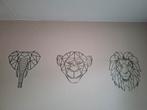 3 stalen geometrische dieren. Zwart/goud, Huis en Inrichting, Ophalen of Verzenden, Zo goed als nieuw