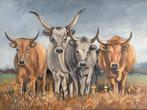 Wilde koeien, Nieuw, Ophalen of Verzenden, Schilderij, 75 tot 100 cm