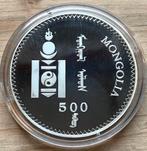 Mongolie 500 Tugrik 1998 Proof zilver Milennium Ridder, Ophalen of Verzenden, Midden-Oosten, Zilver