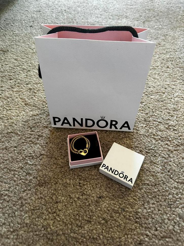 Pandora armband, Sieraden, Tassen en Uiterlijk, Armbanden, Gebruikt, Zilver, Goud, Ophalen