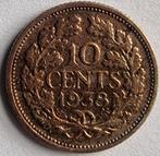 10 cent 1938, Postzegels en Munten, Munten | Nederland, Zilver, Koningin Wilhelmina, 10 cent, Ophalen of Verzenden
