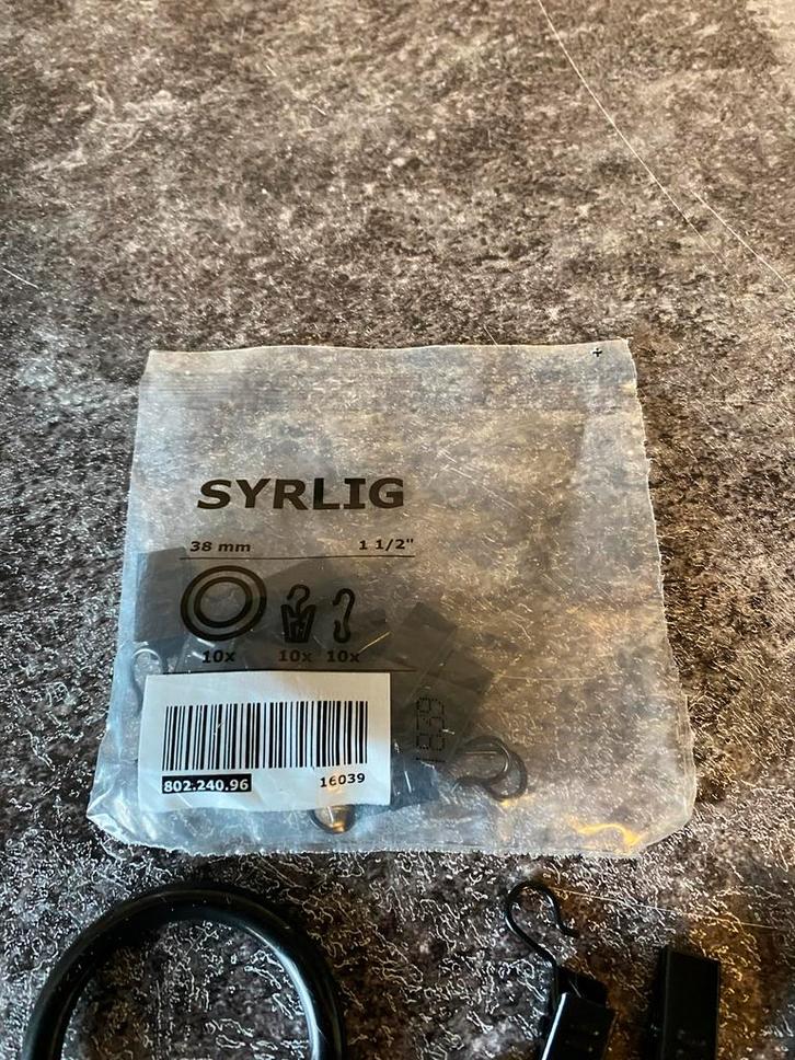 IKEA SYRLIG Gordijnringen met clips, Huis en Inrichting, Stoffering | Gordijnen en Lamellen, Nieuw, Minder dan 100 cm, Minder dan 50 cm