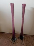 Murano vazen paars 2 stuks, Overige kleuren, 50 tot 75 cm, Ophalen of Verzenden, Glas
