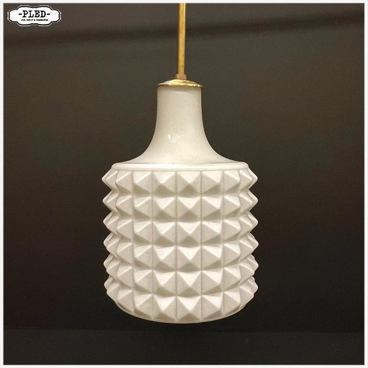 Vintage pensellamp opaline Lam Hanglamp, Huis en Inrichting, Lampen | Hanglampen, Zo goed als nieuw, Minder dan 50 cm, Glas, Ophalen of Verzenden
