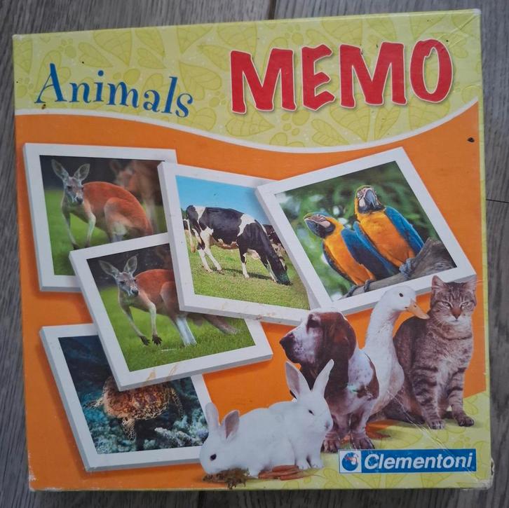 Animals Memo - Clementoni Geheugenspel, Hobby en Vrije tijd, Gezelschapsspellen | Overige, Zo goed als nieuw, Een of twee spelers