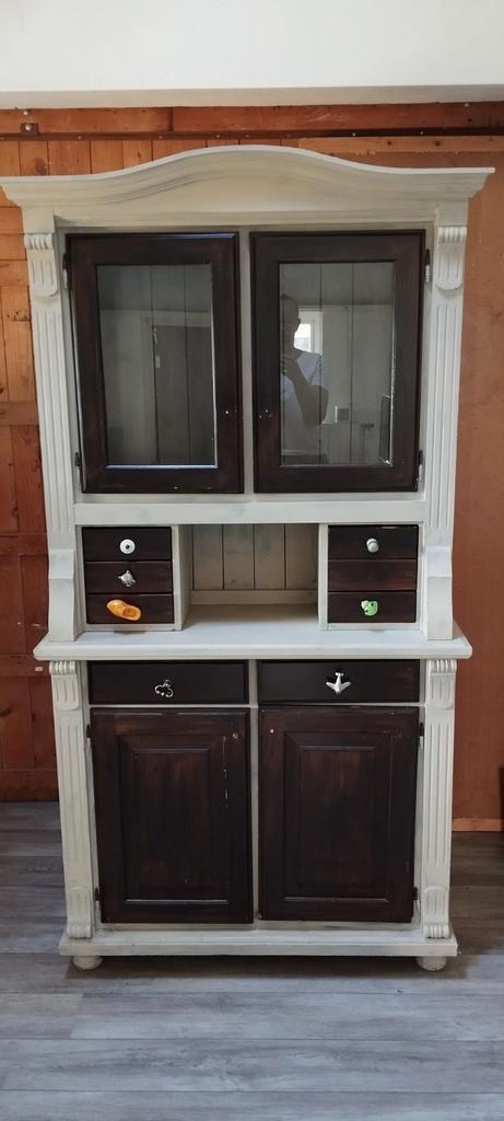 Kast keukenkast stevig, eiken, in 2 delen, Huis en Inrichting, Kasten | Buffetkasten, Zo goed als nieuw, 200 cm of meer, 50 tot 75 cm