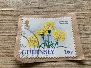 Guernsey Postzegel: Gele Anjer beschikbaar voor biedingen