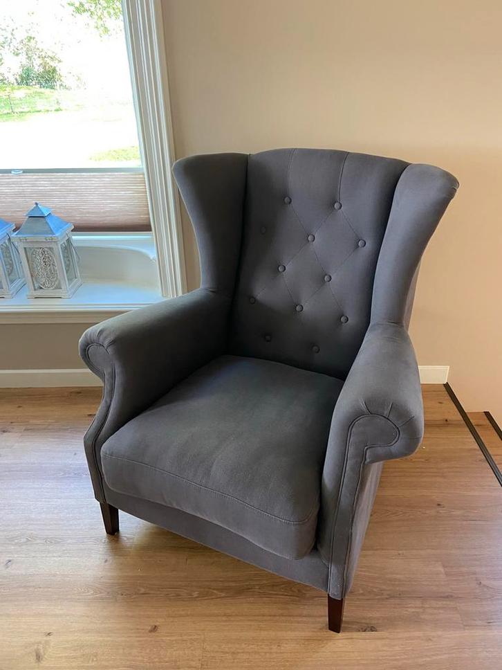 Twee landelijke fauteuils / oorstoelen, Huis en Inrichting, Fauteuils, Gebruikt, Stof, 75 tot 100 cm, Ophalen