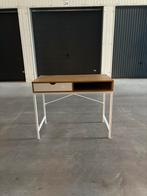 Bureau TRAPPEDAL  – warm eiken/blad + wit onderstel, Huis en Inrichting, Bureaus, Ophalen, Gebruikt, Bureau