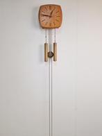 Vintage Wuba wandklok teak messing ’60 mid century klok, Ophalen of Verzenden