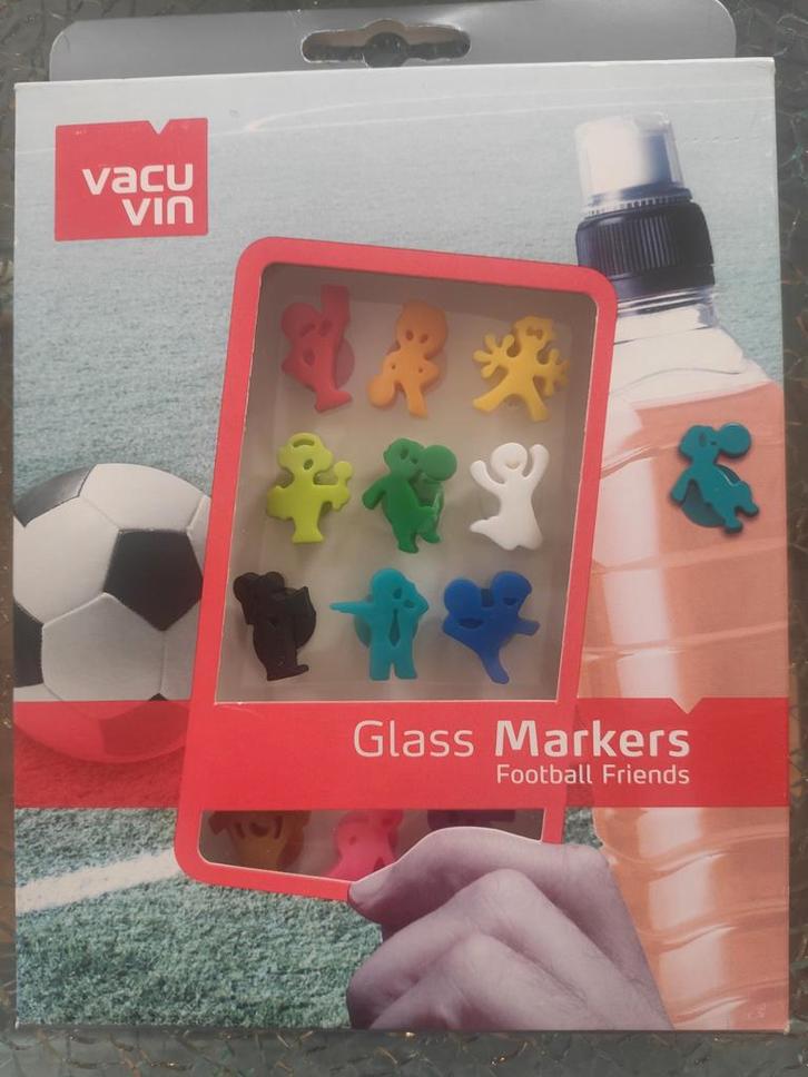 Vacu Vin Glas Markers Football Friends - Nieuw, Huis en Inrichting, Keuken | Keukenbenodigdheden, Nieuw, Ophalen of Verzenden
