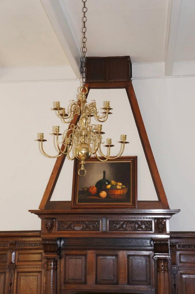 Antieke massief koperen (kerk) kroonluchter, Antiek en Kunst, Antiek | Lampen, Ophalen of Verzenden