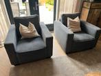 Grijze Stoffen Fauteuils - Set van 2, Huis en Inrichting, Ophalen, Gebruikt, 75 tot 100 cm, 75 tot 100 cm