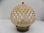 Plafondlamp bol lamp zestiger jaren vintage retro glas, Gebruikt, Ophalen of Verzenden