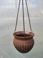 Hangbloempot bruin steen, Tuin en Terras, Bloempotten, Steen, Rond, Nieuw, Binnen