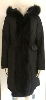 Winterjas reversible met bontrand zwart maat 38., Ophalen of Verzenden, Zo goed als nieuw, Maat 38/40 (M), Bruin