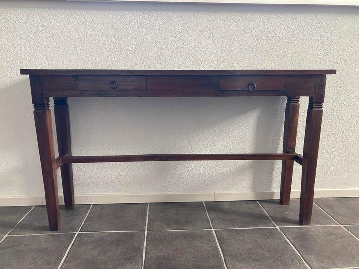 Prachtige koloniale sidetable 140 cm met 2 lades, Huis en Inrichting, Tafels | Sidetables, Zo goed als nieuw, 25 tot 50 cm, 100 tot 150 cm