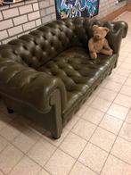 Stoere sleetse chesterfield 2 zits geleefde bank 160cm breed, Ophalen