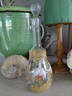 Antieke karaf met bloemmotief, Antiek en Kunst, Antiek | Glas en Kristal, Ophalen of Verzenden