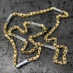 14k gouden koningsketting massief schakel witgouden schakels