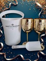 2 gouden champagne glazen + ijsschep + ice-Bucket ‼️, Ophalen of Verzenden, Nieuw, Glas, Overige stijlen