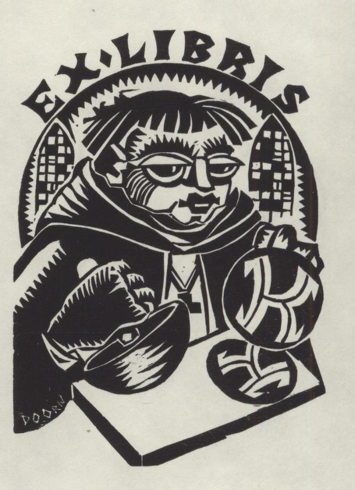 0008 Ex Libris Nederland : Jan van Doorn, z.j., Antiek en Kunst, Kunst | Etsen en Gravures, Verzenden