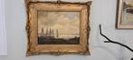 Zeilbootjes op plas vermoedelijk Friesland oud, Antiek en Kunst, Kunst | Schilderijen | Klassiek, Ophalen of Verzenden