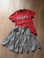 Nik&Nik T-shirt en Rok merkloos maat 128, Meisje, Nik&Nik, Ophalen of Verzenden, Zo goed als nieuw