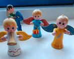 4 houten oude vintage engeltjes kerst engel kerstmid, Verzenden