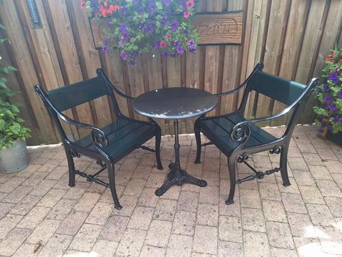 Gardeluxe Bistro set/ tuinset. Grachtengroen., Tuin en Terras, Tuinsets en Loungesets, Zo goed als nieuw, Bank, Ophalen of Verzenden