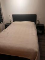 Bed, Ophalen, Zwart, Tweepersoons, 140 cm