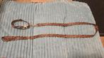 Tijgerprint hondenhalsband en riem. maat M, Ophalen, Gebruikt, Hondenriem
