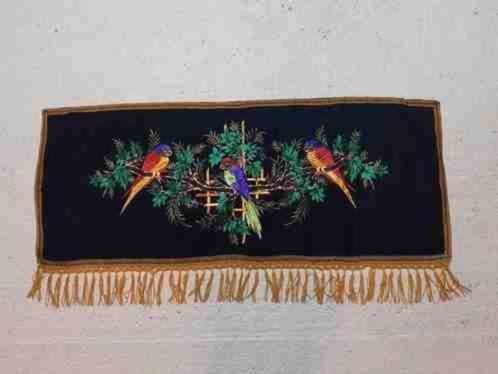 Wandkleed papegaaien zwart goud 142/70, Huis en Inrichting, Woonaccessoires | Wanddecoraties, Gebruikt, Ophalen of Verzenden