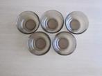 Arcopal France 5 rookglas schaaltjes D12cm H5cm, Huis en Inrichting, Keuken | Servies, Ophalen of Verzenden, Overige stijlen, Glas