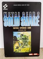 METAL GEAR SOLID SNAKE MSX metalen Wandbord solid nes, 1 speler, Verzenden, Nieuw