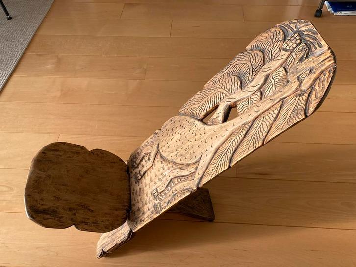 Afrikaanse houten stoel met gesneden decoratie, Antiek en Kunst, Kunst | Niet-Westerse kunst, Ophalen