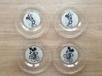 Disney Mickey en Minnie bordjes 4 stuks, Ophalen, Gebruikt, Glas, Bord(en)